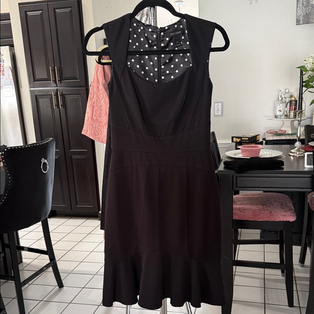 White House Black Market Elegant Black Midi Dress